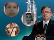 El presidente Gustavo Petro y los se??alados narcos de la junta directiva del narcotr??fico.