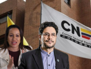 Carolina Corcho, Iv??n Cepeda y el conjuez Jorge Iv??n Acu??a