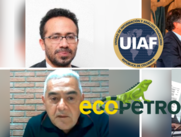 Arriba: Isaac Beltr??n, el presidente Gustavo Petro y Eduardo Llin??s. Abajo: 'Pap?? Pitufo', Alberto Vergara y Ricardo Roa, cabeza de Ecopetrol.