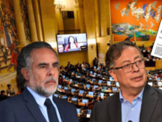 Ministro del Interior, Armando Benedetti; el presidente Gustavo Petro, y el ministro de Minas y Energ??a, Edwin Palma.