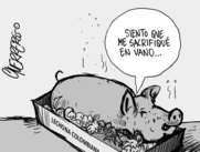 Déficit de US$ 16377 millones en exportaciones - Caricatura de Guerreros