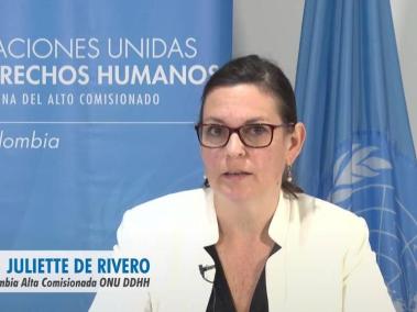 Juliette de Rivero, representante en Colombia de la Alta Comisionada de Naciones Unidas para los Derechos Humanos.