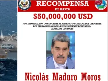 Recompensa de Estados Unidos por Nicolás Maduro.