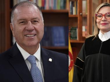 Aurelio Enrique Rodríguez, presidente de la Judicatura, y Magda Victoria Acosta, presidenta de la Comisión de Disciplina Judicial.
