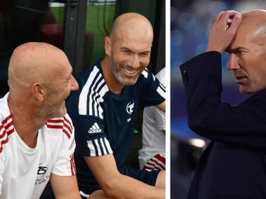 Zinedine Zidane. A la izquierda, con Fabien Barthez.
