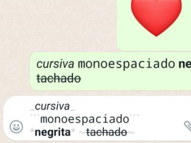 Nuevo formato de texto en WhatsApp.
