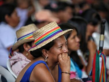 Cali Colombia 18 de marzo de 2024.  Con un minuto de aplasos en memoria de Carmelina Yule se da inicio al Consejo territorial de autoridades xhab Wala Kiwe en Toribío, Cauca.
La sitúacion crítica que atraviesan las comunidades y en especial las del territorio del Norte del Cauca,  convoca para hacer un ejercicio de autonomía para proteger la vida.
Este contexto conduce a conversar para dar propuestas y tomar decisiones con acciones para defender la vida y el territorio.
Fotos Santiago Saldarriaga Quintero / EL TIEMPO