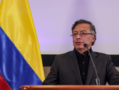El presidente Gustavo Petro en rueda de prensa.