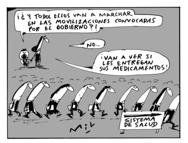 La otra marcha - Caricatura de Mil