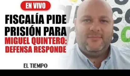 Defensa de Miguel Quintero se pronuncia ante pedido de la Fiscalía de enviarlo a prisión La defensa de Miguel Quintero interviene este lunes para referirse a la solicitud que elevó la Fiscalía de enviarlo a prisión, por supuesta corrupción en la contratación del Área Metropolitana del Valle de Aburrá (AMVA).. SUSCRÍBETE: https://bit.ly/eltiempoYT Síguenos en nuestras redes sociales: X: https://twitter.com/eltiempo Facebook: https://www.facebook.com/eltiempo Instagram: https://www.instagram.com/eltiempo El Tiempo es el medio líder de noticias en Colombia, caracterizado por sus investigaciones y reportajes exclusivos, sobre: justicia, deportes, economía, política, cultura, tecnología, innovación, cambio climático, entre otros eventos noticiosos en Colombia y el mundo. Para mayor información ingresa a: https://www.eltiempo.com Otros canales de El Tiempo Citytv: https://www.youtube.com/c/citytvbogota Bravíssimo Citytv: https://www.youtube.com/c/BRAVISSIMOCITYTV Portafolio: https://www.youtube.com/user/PortafolioCO Futbolred: https://www.youtube.com/c/FutbolRedCO
