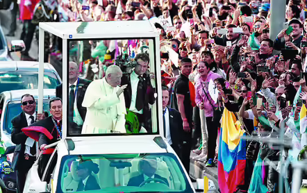 Visita del Papa Franisco a Bogotá en septiembre de 2017.