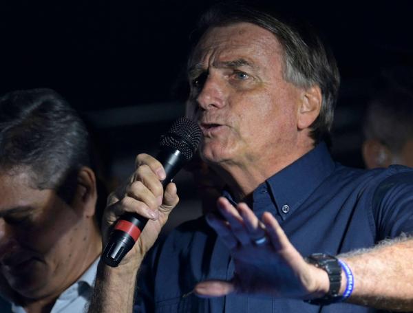 Jair Bolsonaro, presidente de Brasil, en un acto de campaña.