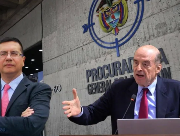 El abogado Germán Calderón España y el canciller Álvaro Leyva.