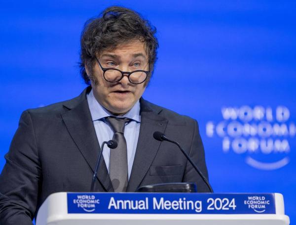 Javier Milei, presidente de Argentina, en Davos.