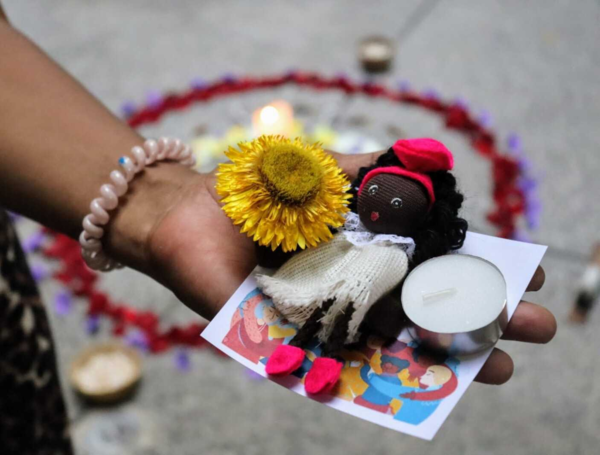 Acto de mujeres  en Cali, víctimas de violencia sexual en el conflicto armado
