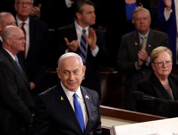 Benjamin Netanyahu durante su visita al Congreso de Estados Unidos.