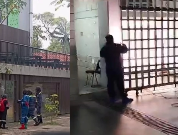 Encapuchados UIS cierran portón