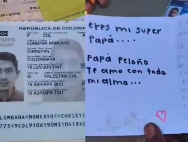 La carta que fue hallada en las pertenencias de exsoldado.