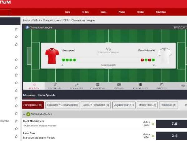 Apuestas en Sportium