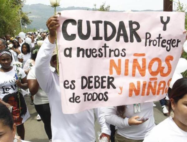 Marcha contra violencia hacia los niños y niñas