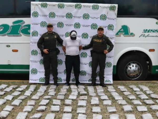 Incautación en el bus de Cali a Nariño, en 2024.