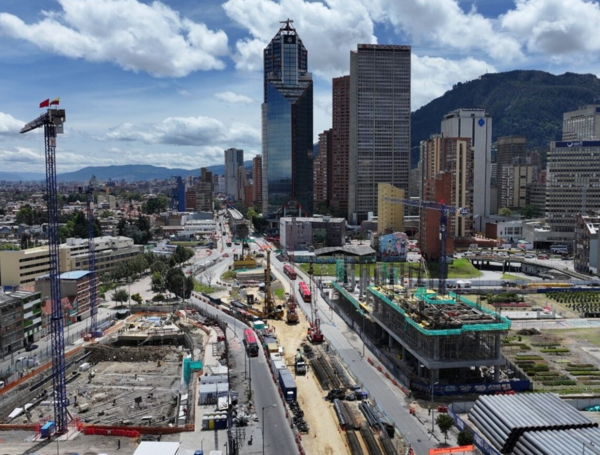 Zona donde quedará la estación 13 de la línea 1 del metro de Bogotá