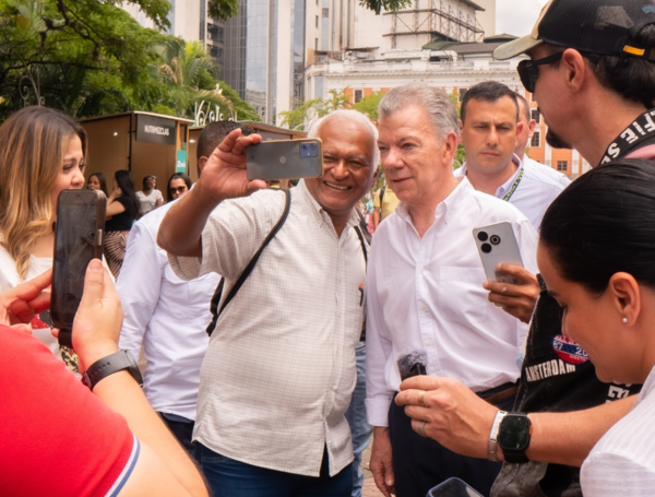 El expresidente Juan Manuel Santos, en Cali.