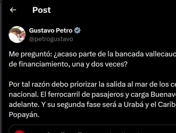 Mensaje del presidente Gustavo Petro.