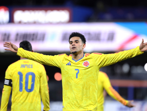 Luis D??az celebra su gol contra Australia