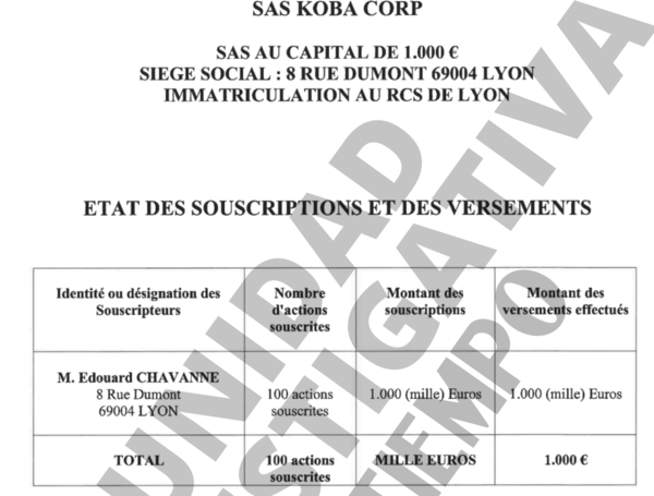 Koba Corp, la empresa de eventos culturales de Chavanne en Francia.