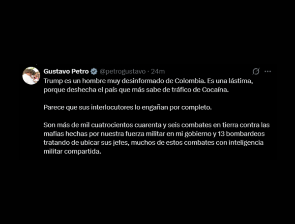 Presidente Gustavo Petro le respondió a Donald Trump tras la ...