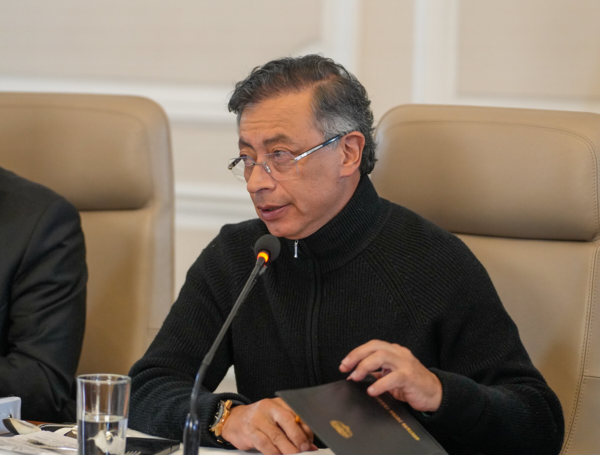El presidente Gustavo Petro en el consejo de ministros de este 19 de enero.
