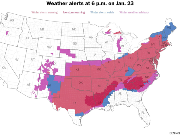 Tormenta invernal Estados Unidos