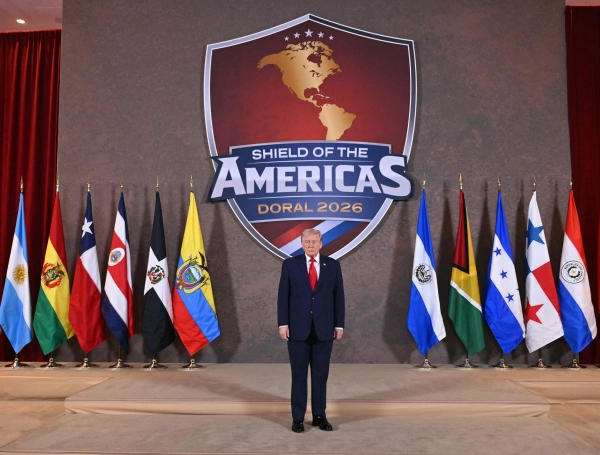Donald Trump durante la cumbre 'Escudo de las Américas'