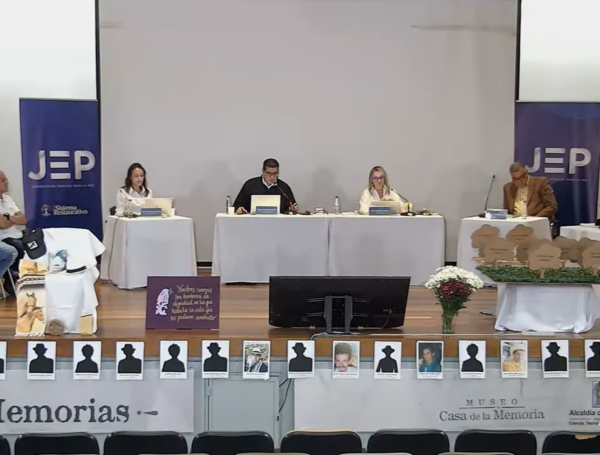 Audiencia de comparecencia de miembros de la fuerza pública en Medellín.