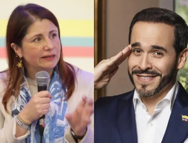 Iris Marín Ortiz, defensora del Pueblo (izquierda); Abelardo De La Espriella, presidente electo (derecha).