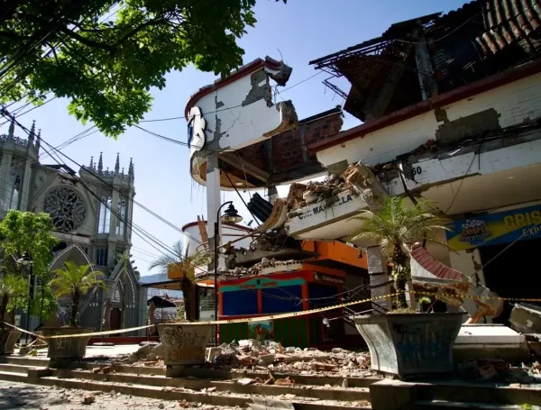 Edificaciones colapsadas por el terremoto de este lunes.