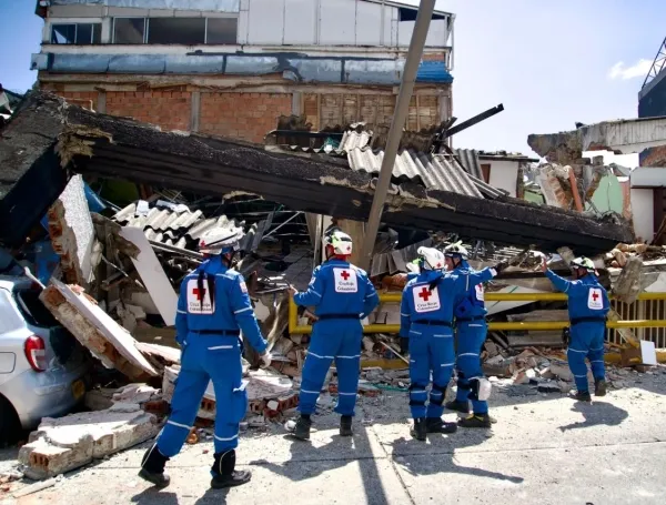 Edificaciones colapsadas por el terremoto de este lunes.