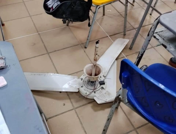 Partes de un ventilador caído