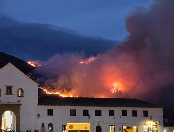 Incendio en Villa de Leyva.