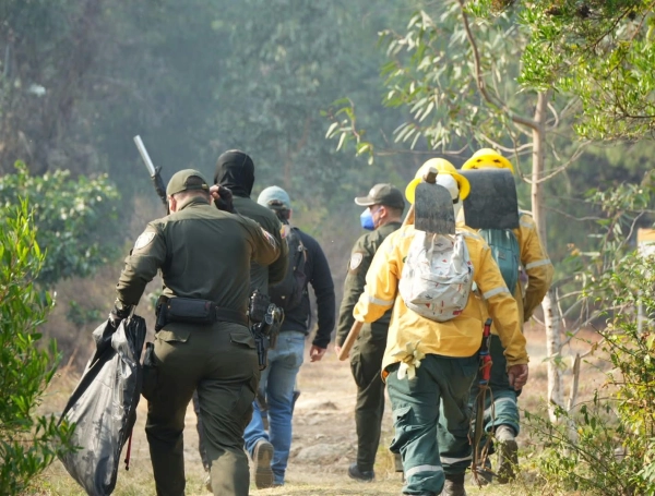 Incendio forestal en Villa de Leyva