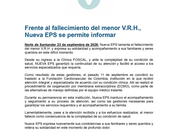 Pronunciamiento Nueva EPS - Valentino