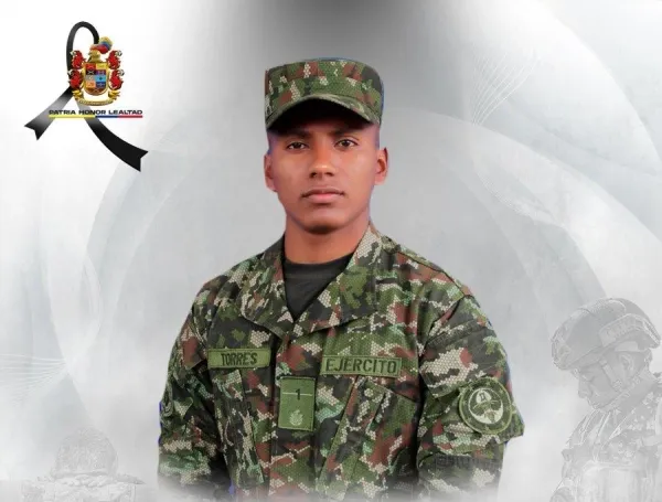 El soldado Idel Torres, asesinado por disidentes en combates, en el Cauca.