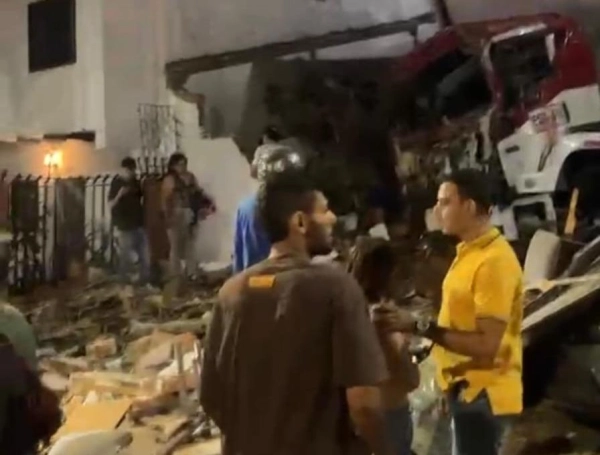 Accidente con tractocamión en Girón
