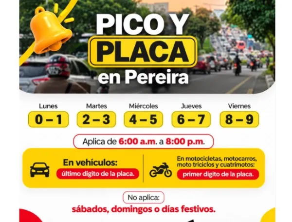 Pico y placa Pereira 2026