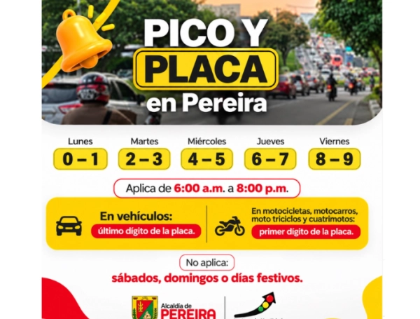 Pico y placa Pereira 2026