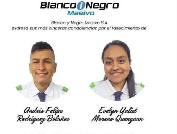 Las víctimas del accidente en moto este 25 de octubre, en Cali.