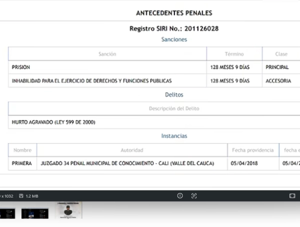 Documento sobre el Sistema de Información de Registro de Sanciones e Inhabilidades de Colombia.