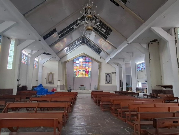 Los daños en la parroquia de Roldanillo.