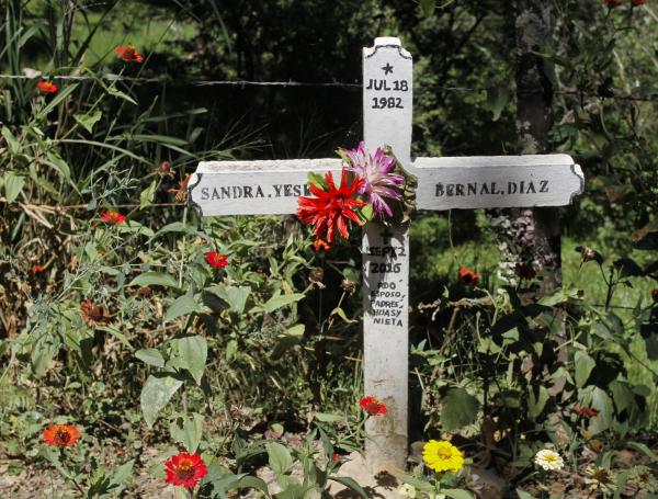 El lugar donde fue sepultada Sandra Bernal por sus asesinos.